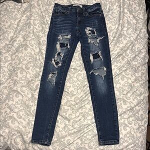 KanCan Ripped Dark Blue Skinny Jeans